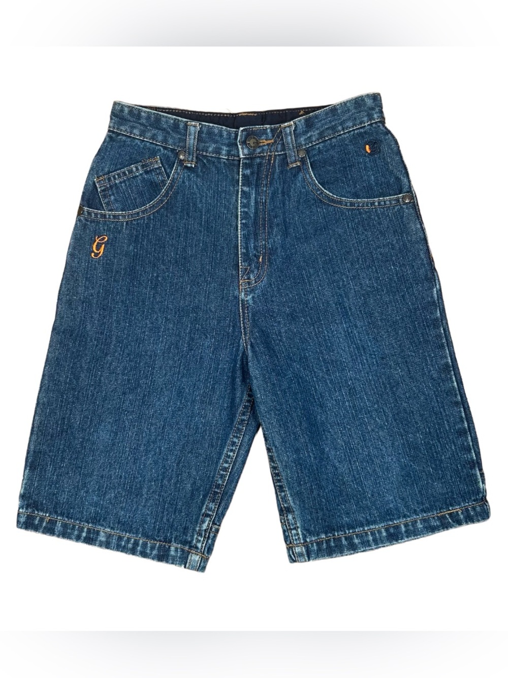 VINTAGE 2000s G-Unit Boys’ Logo Blue Denim Jean Shorts Size 7